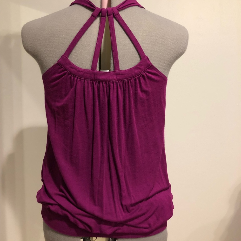 Magenta tank with unique back